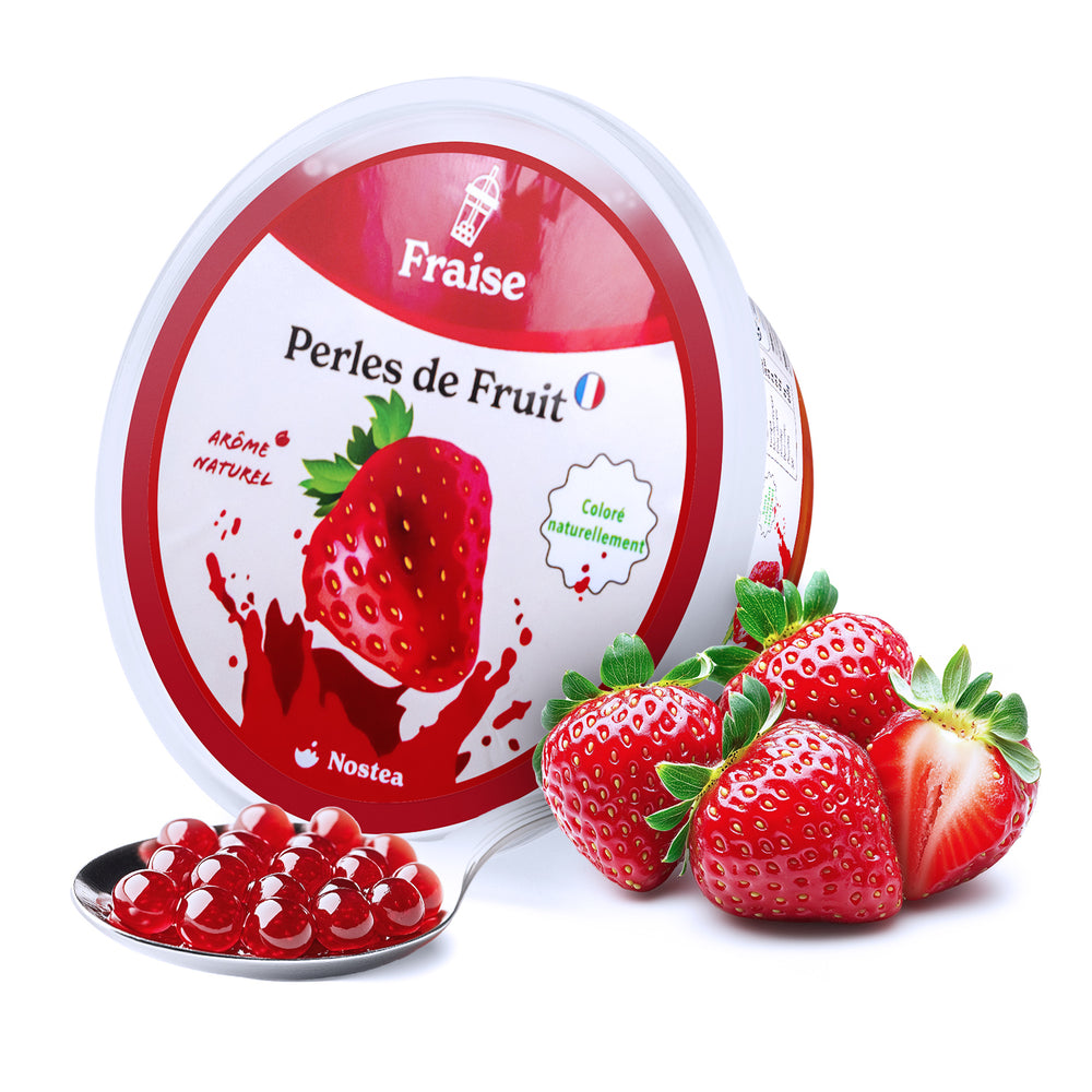 petit pot de perles de bubble tea fruit - fraise