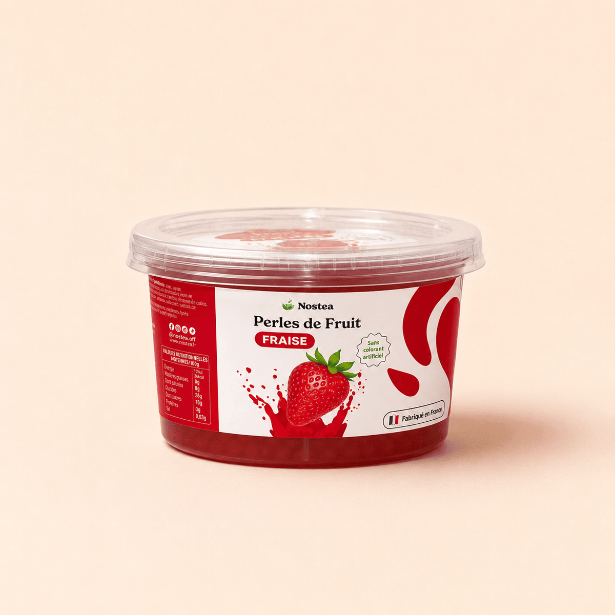 petit pot de perles de bubble tea fruit - fraise