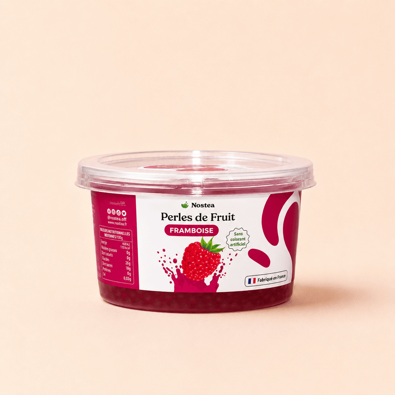 petit pot de perles de bubble tea fruit - framboise