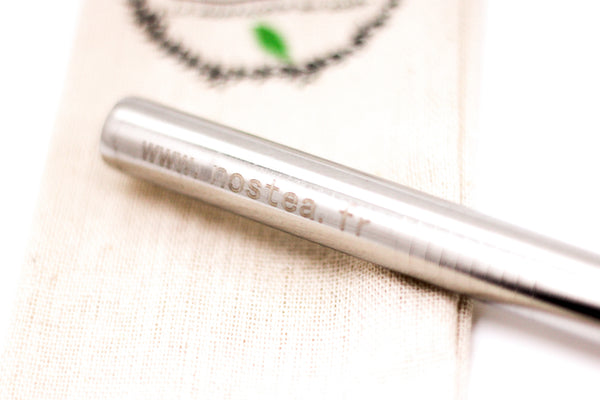Nostea: Paille pour bubble tea argent logo